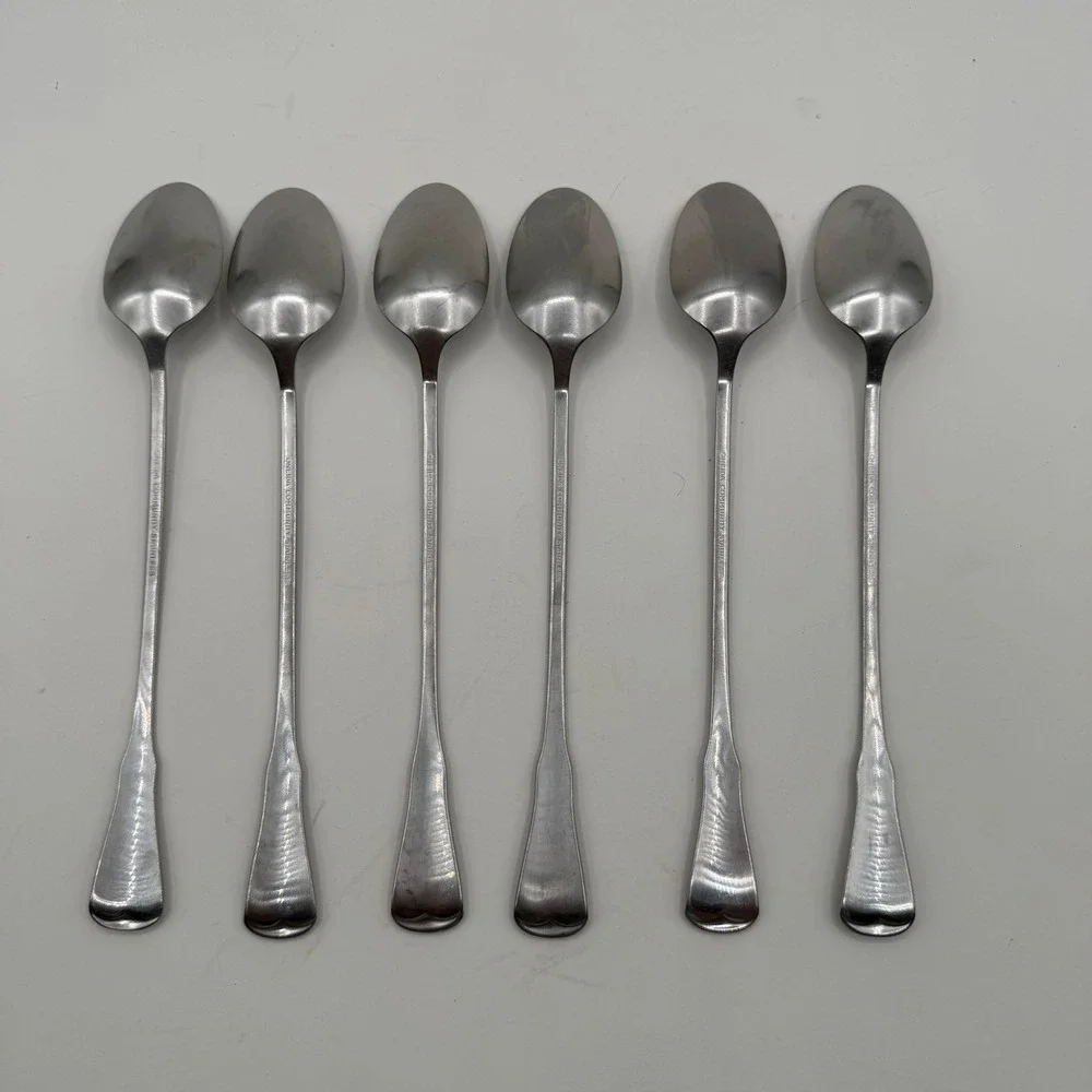 Oneida Community Stainless Patrick Henry Iced Tea Spoons Set of 6 Long Handle